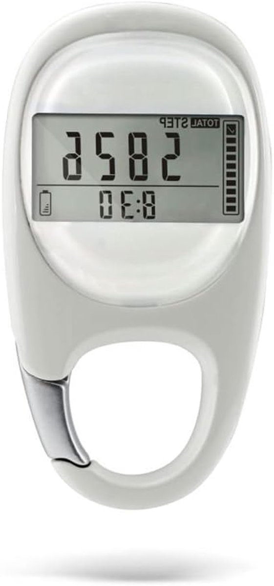 Digitale Pedometer - Stappenteller Activiteitentracker - Fitness Doelen Behalen - Precisie 3D Sensor - 7.6 x 4.5 x 1.1 cm