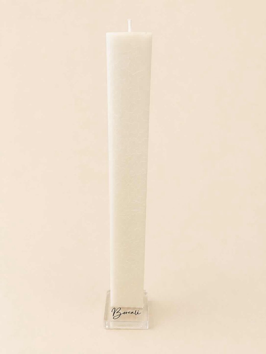 Kaars "Stockholm", kleur: off white van 100% stearine kaars (brandtijd: 14 uur) (let op: inclusief kaarsenhouder)