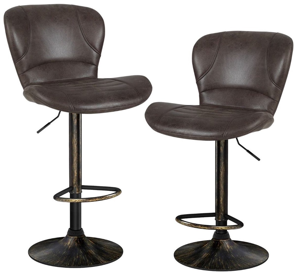 Bar stoelen - Set van 2 Barkrukken Barstoel Keukenstoel 360 -Graden Draaibaar en in Hoogte Verstelbaar bar stoelen - met Voetensteun - Bruin