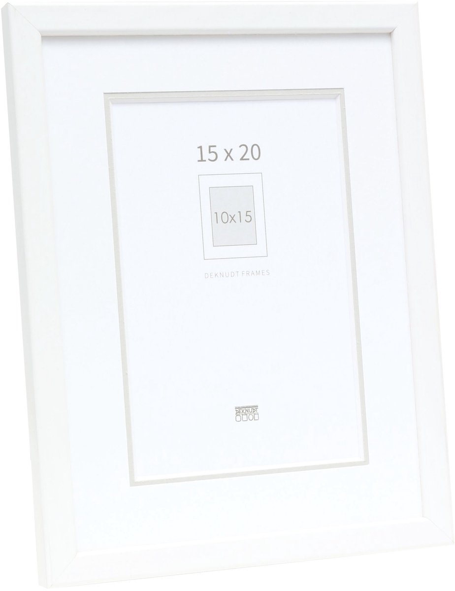 Deknudt Frames fotolijst S41JK1 P1 - wit met passe-partout - 10x15 cm