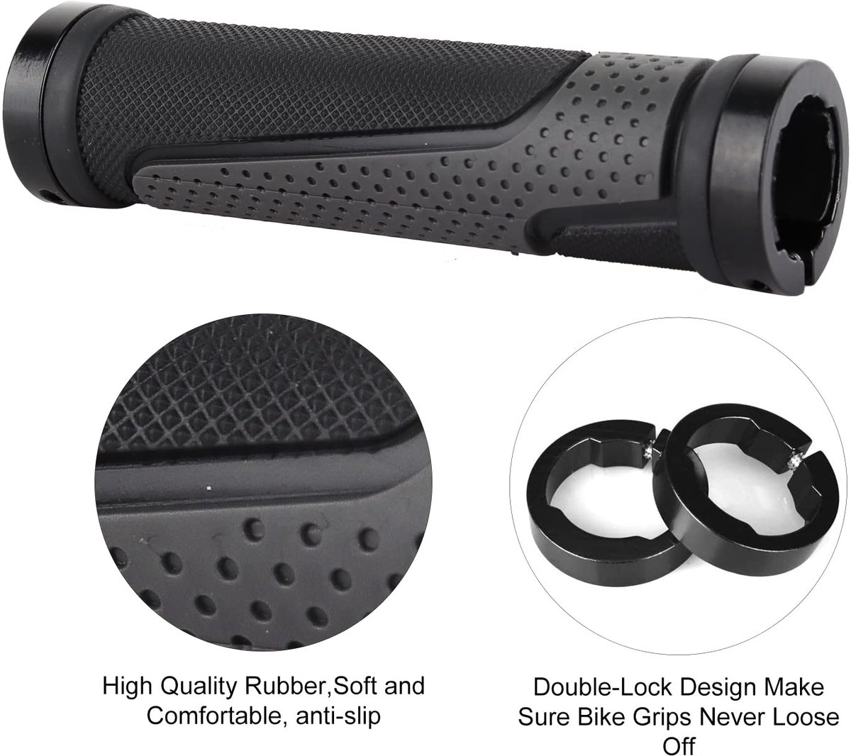 Fiets Stuurgrepen, 1 Paar Fietsen Rubberen Handvat Handgrepen Anti-slip MTB Fiets Stuur Grips, Geschikt voor Fietsen Mountainbike Racefiets MTB BMX Opvouwbare Fiets