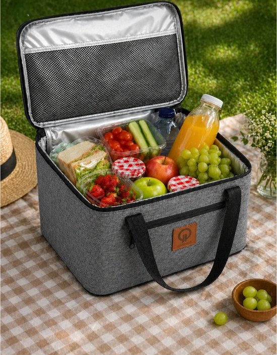 40L Koeltas| Geïsoleerde Koeltas met Ritssluiting, Draaghengsels en Voorvak| Ideaal voor Picknick, Boodschappen, Kamperen en Strand van arnee — afbeelding 2