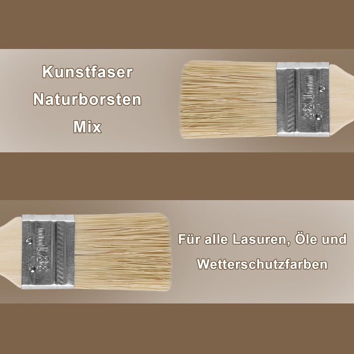 Set van 50 schilderkwasten met houten handvat van 3,5 cm - Perfect voor hobbyisten en kunstenaars