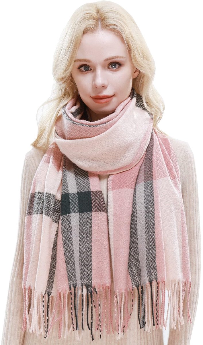 RIIQIICHY Winter Sjaal Dames – Warme Geruite Sjaal 180×70cm – Zachte Sjaal voor Vrouwen