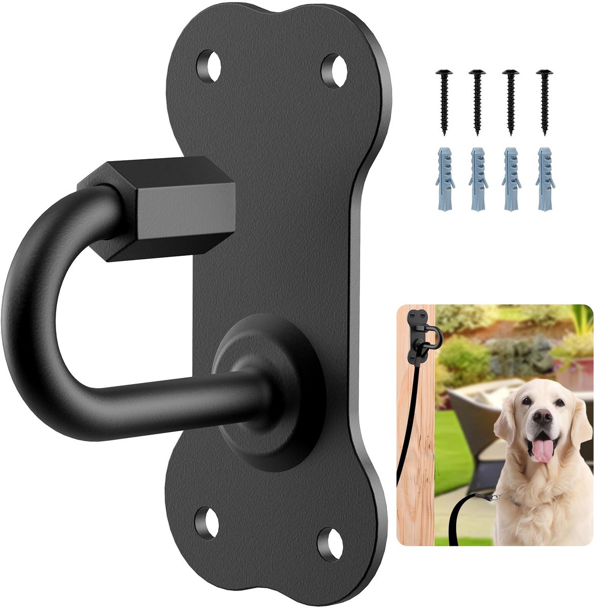 Riemhouder voor muur, hondenriem wandhaak zwaar belastbare puppy riem riem hanger wandmontage voor binnen buiten ingang, boerderij, universeel geschikt voor grote / middelgrote