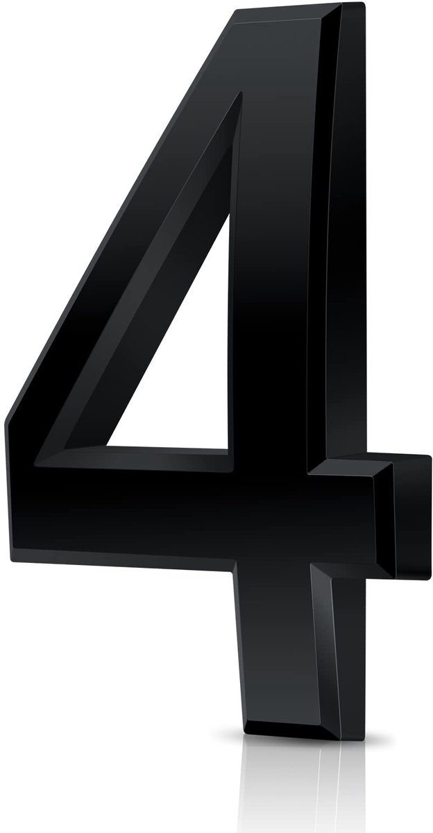 Zelfklevende brievenbusnummers, 7,5 cm 3D-brievenbusnummers waterdicht, deurnummers huisnummers straatnummerstickers voor huis, brievenbus, appartement, hotel, binnenplaats, café, zwart (4)