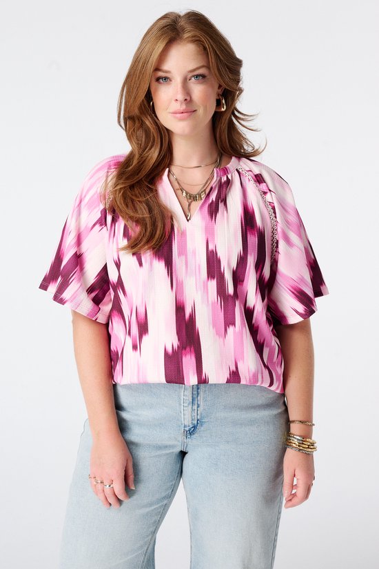 MS Mode Top Top met print en v-hals
