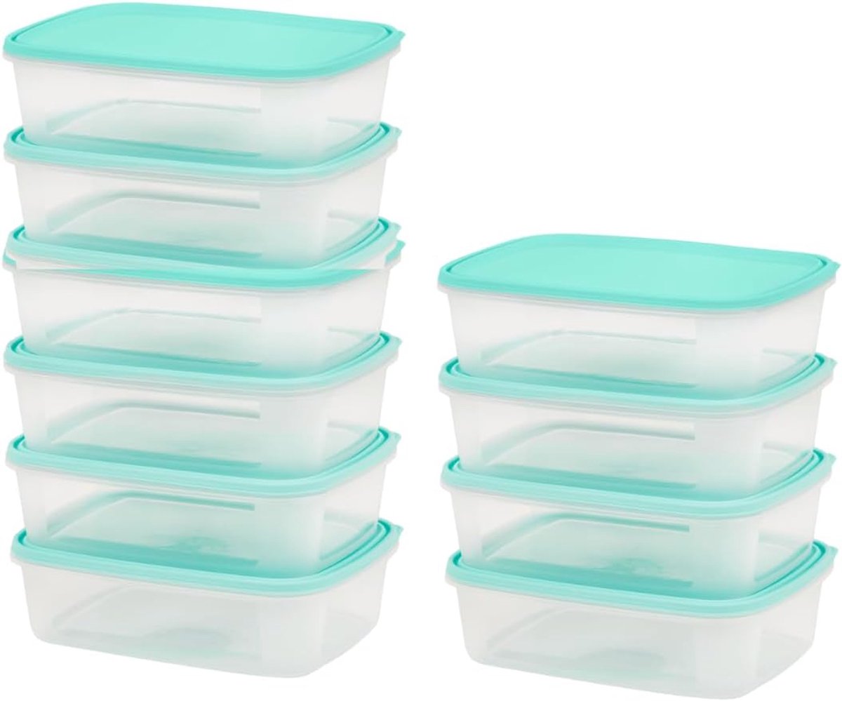 [10 Packs] Snap-On Luchtdichte containers met Deksels 1000ml (1 Liter) Voedselopslag, Maaltijdbereiding Lekvrij Magnetron Vriezer Vaatwasmachinebestendig Herbruikbaar