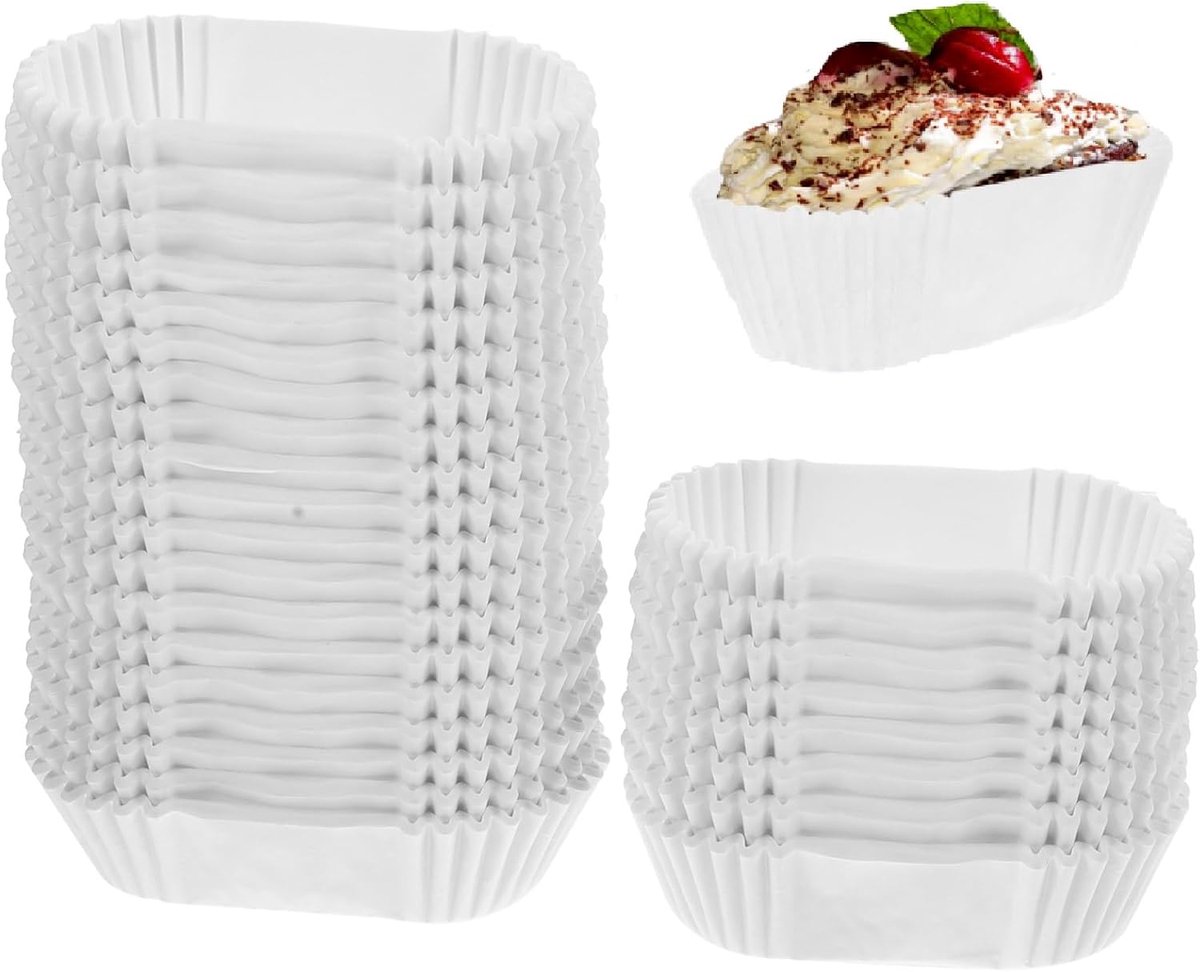 1000 stuks ovale taartpapieren dienbladen wegwerp mini cakevormen bootvorm taartbeker bakbeker liner voor taartballen, muffins, cupcakes cupcakes