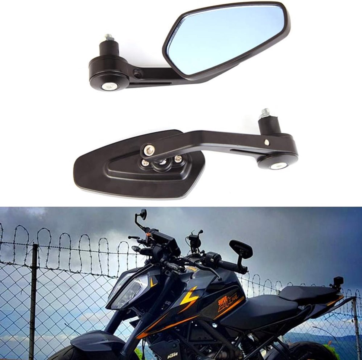 Zijspiegels Bar-eind Stuurspiegel Achteruitkijk Zijspiegels voor Scooter Cruiser Sport Motor Chopper …