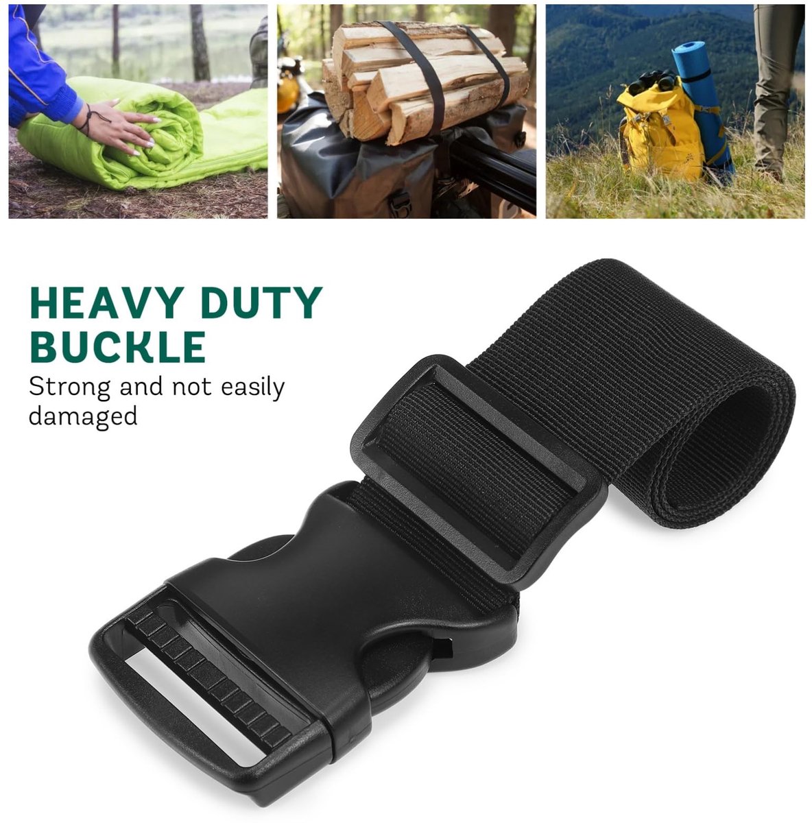 Dailygoods- Riemtasverlengriem Verstelbaar - Verlengriem - Riemverlenging - Heuptas - Zwarte Polypropyleenvezel - 50 x 5 cm
