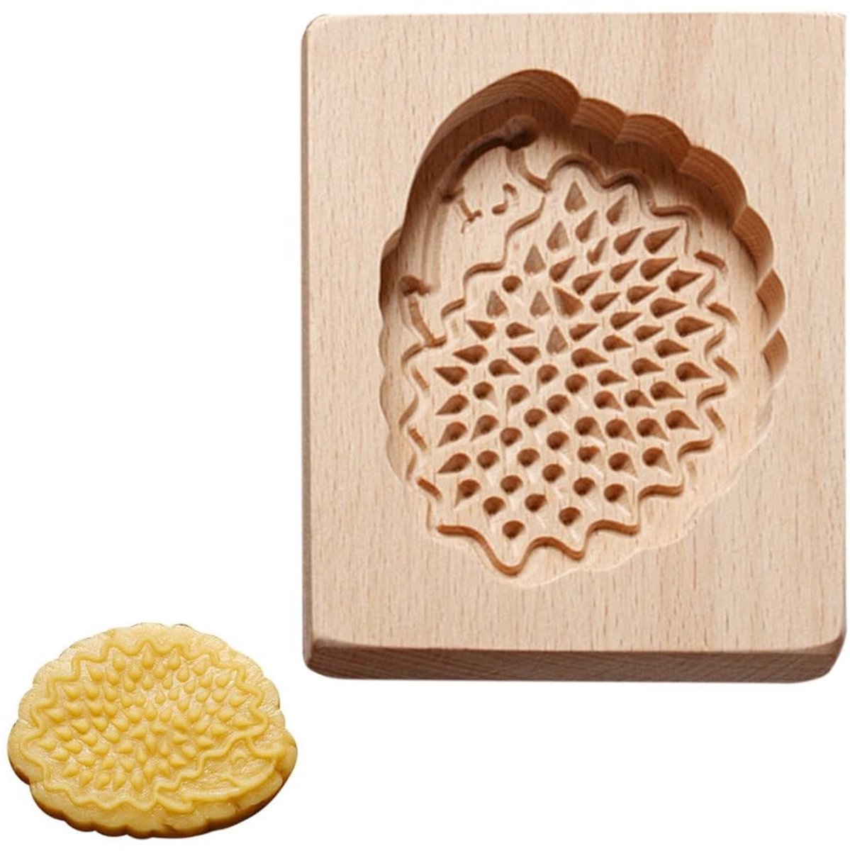 Dailygoods- Koekjesvorm Beukenhout - Koekjesstempel - Koekjes Vormen Uitsteek - Driedimensionale Patronen - 3 Stuks - Stevig en Betrouwbaar