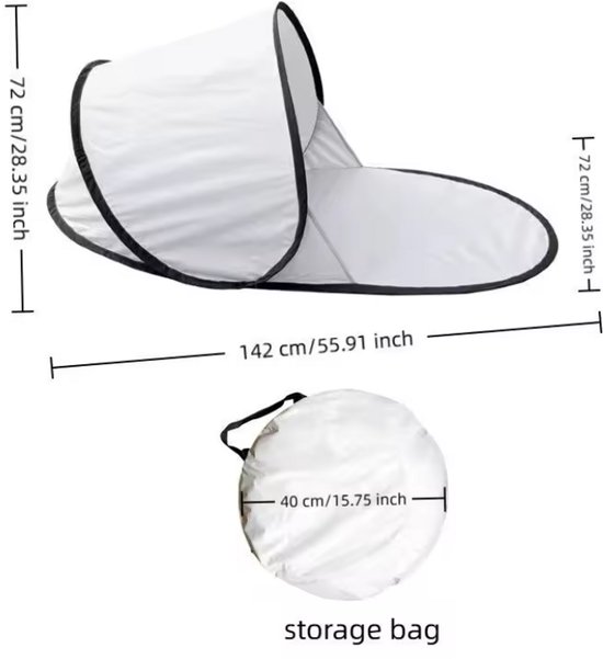 Draagbare Automatische Opvouwbare Strandtent met UV-Bescherming - Pop-up Zonnescherm, Strandtent, Kampeertent, Schuiltent voor Strand, Kamperen, Picknick, Vissen en Outdoor - Blauw — afbeelding 3