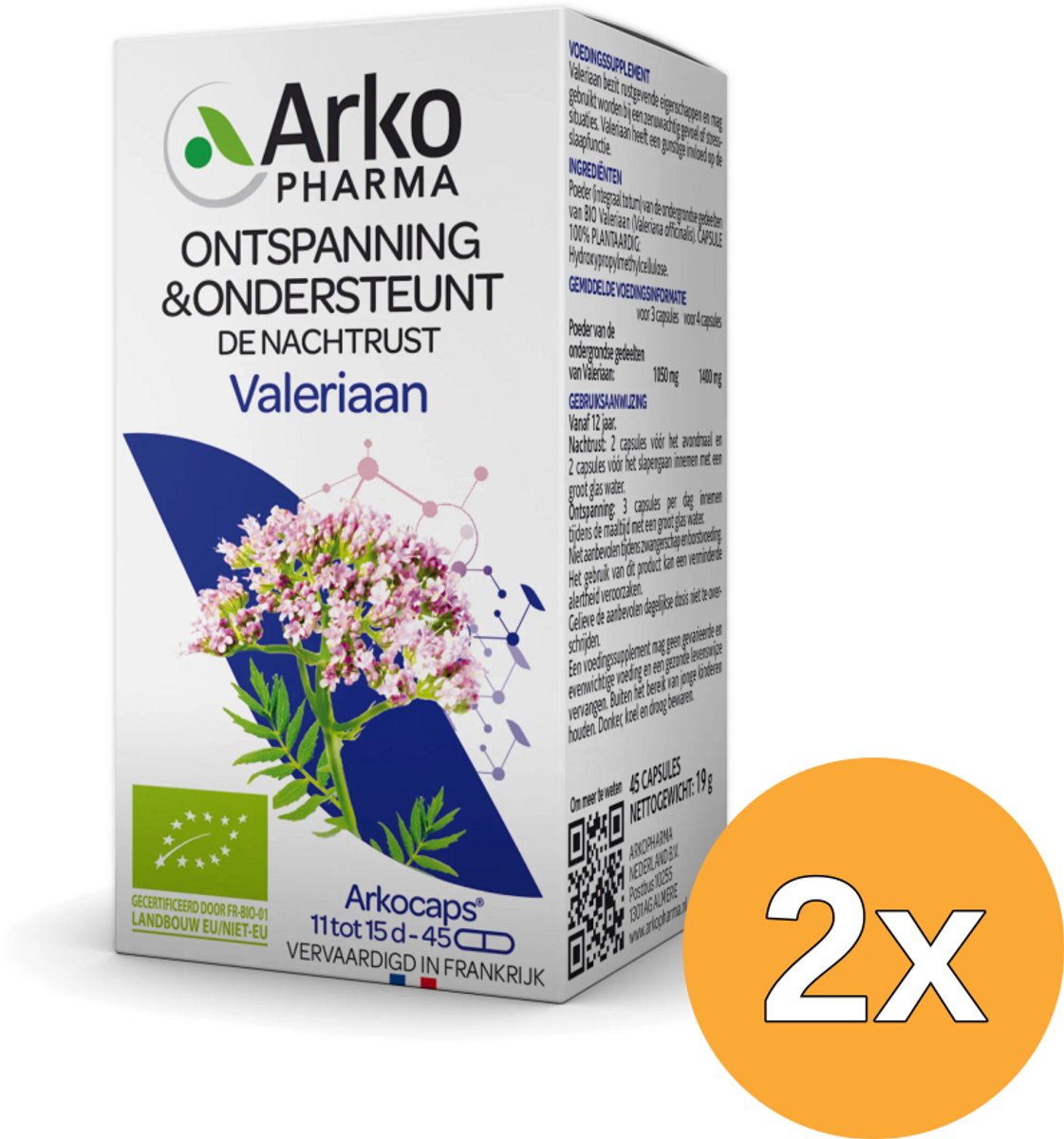 2x Arkocaps Valeriaan Bio (45 capsules)