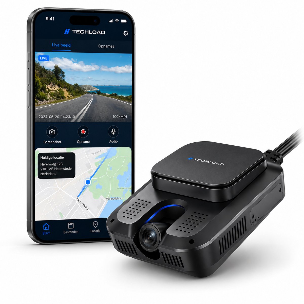 Techload V5 Pro Dashcam Auto 2K - GPS - Wifi - 4G