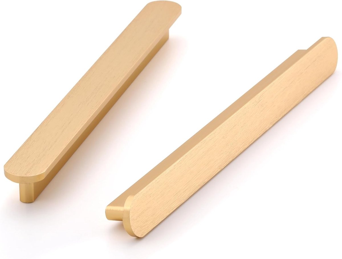 Set van 6 Gouden Keukenladen Handgrepen met Schroeven voor Meubels, Deuren en Kasten - 160mm Spacing, Modern Design