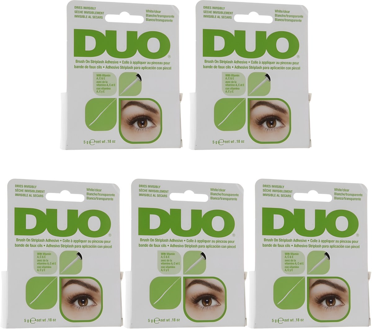 DUO Valse Wimpers Brush On Ardell - Valse Wimpers - Transparant met Vitaminen 5-pack