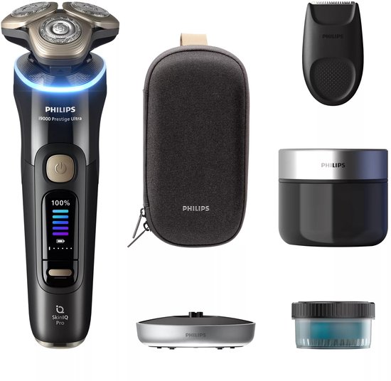 Philips Shaver i9000 Prestige Ultra Elektrisch Scheerapparaat Voor Mannen - Met Quick Clean Pod & Precisietrimmer - Zwart - XP9400/31
