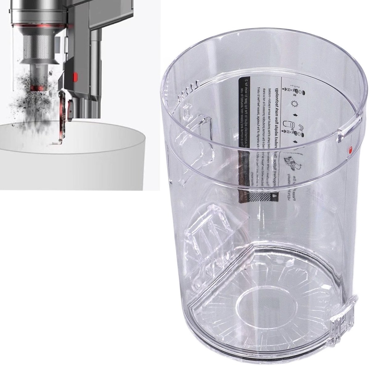 Dailygoods- Stofemmer Draagbaar - Vervanging voor Proscenic P10/P11/P10PRO - Grote Capaciteit - Eenvoudige Installatie - Materiaal: ABS - Gewicht: 225g - Stofopvangbeker