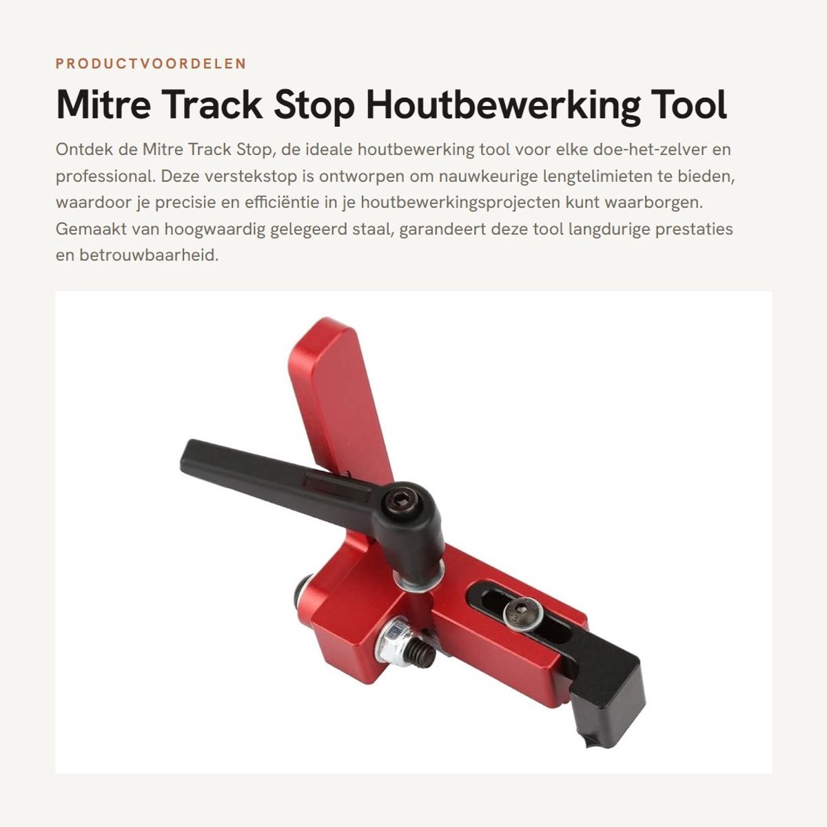 Dailygoods- Mitre Track Stop - Gelegeerd Staal - Nauwkeurige Lengtelimiet - Houtbewerking Tool - Eenvoudig te Gebruiken - Draagbaar en Gebruiksvriendelijk - Verstekstop