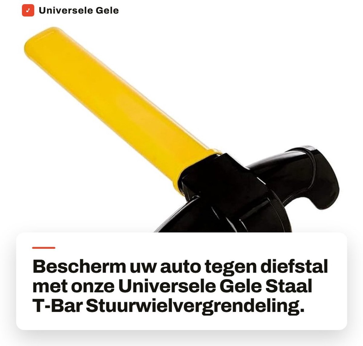 Dailygoods- Stuurwielvergrendeling Hoge Beveiliging - Autoslot Tegen Diefstal - Sleutelvergrendeling - Aluminiumlegering/Staal - Compact/Opslag - Vinyl Gecoat