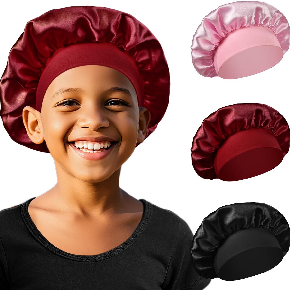 Dailygoods - AOOWU Nachtmuts, slaapmuts, zijden nachthaar, voor kinderen