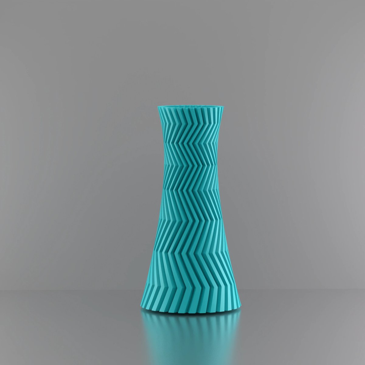 3d-gezellig Illusie - Grote Vaas - Waterdicht - Turkooise - Maat 40 cm - Kunststof - Modern - Bloemenvaas - 100% gerecycled PLA (bioplastic)