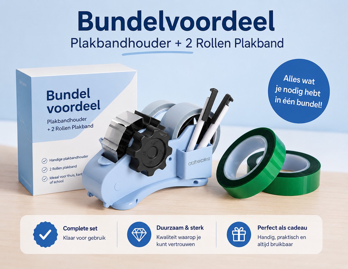 Craft Express Sublimatie Bundel | Tape Dispenser + 2 Rollen Hittebestendige Tape