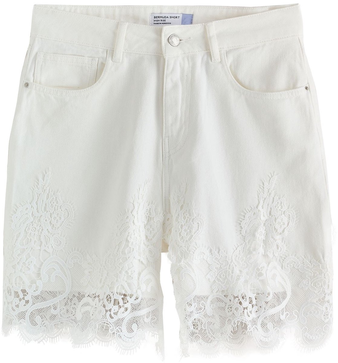 Next - Dames - Denim bermudashort - Wit