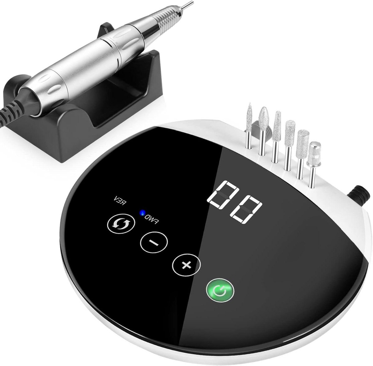 Nagel Draaimachine - Nagelfrees Professioneel - Manicure Pedicure - Touch Bediening HD Display - 35000 RPM - Zwart
