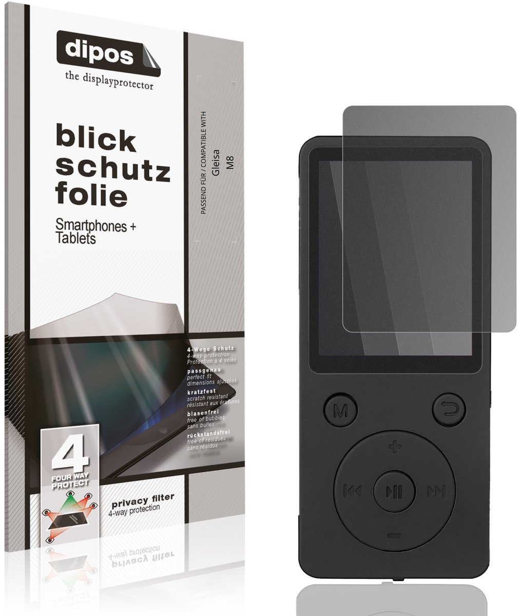 dipos – Matte Privacy Screenprotector geschikt voor Gleisa M8 | Anti-Spy Beschermfolie