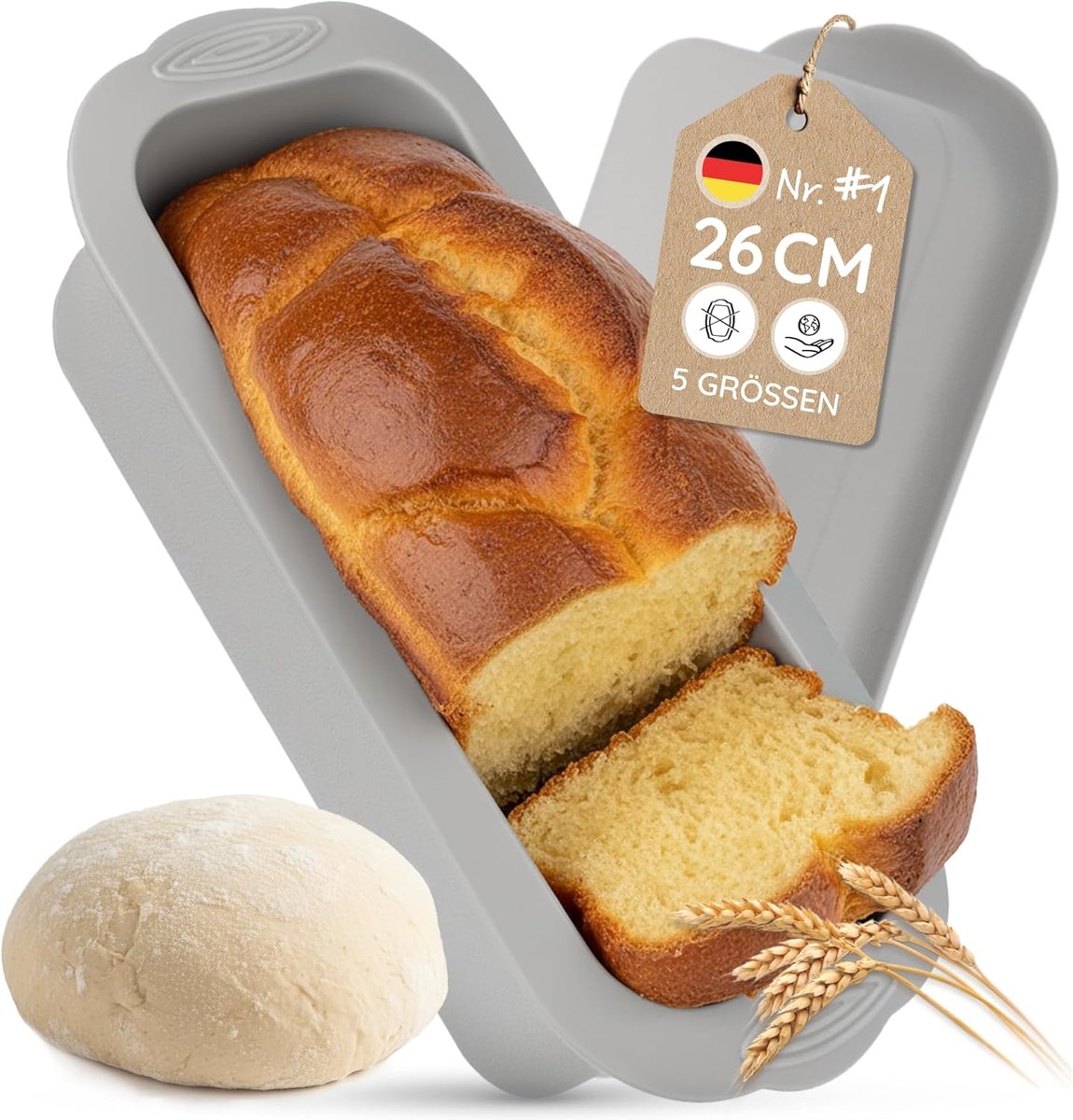 SnelShoppen - Backefix Siliconen Broodbakvorm 26 cm - Grote Bakvorm 2100 ml - Anti-aanbak, Flexibel, PFAS- en BPA-vrij - Ideaal voor Brood en Cake