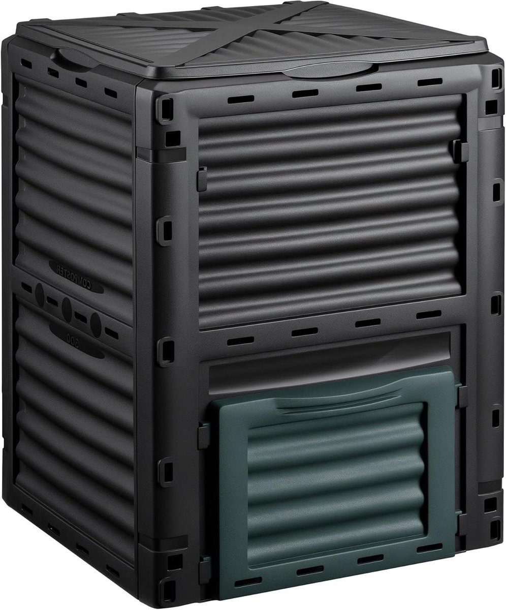 Compostbak Tuin - Groeibak Afval - Afval Verwerken - Snel Composterend - 300 Liter - Zwart