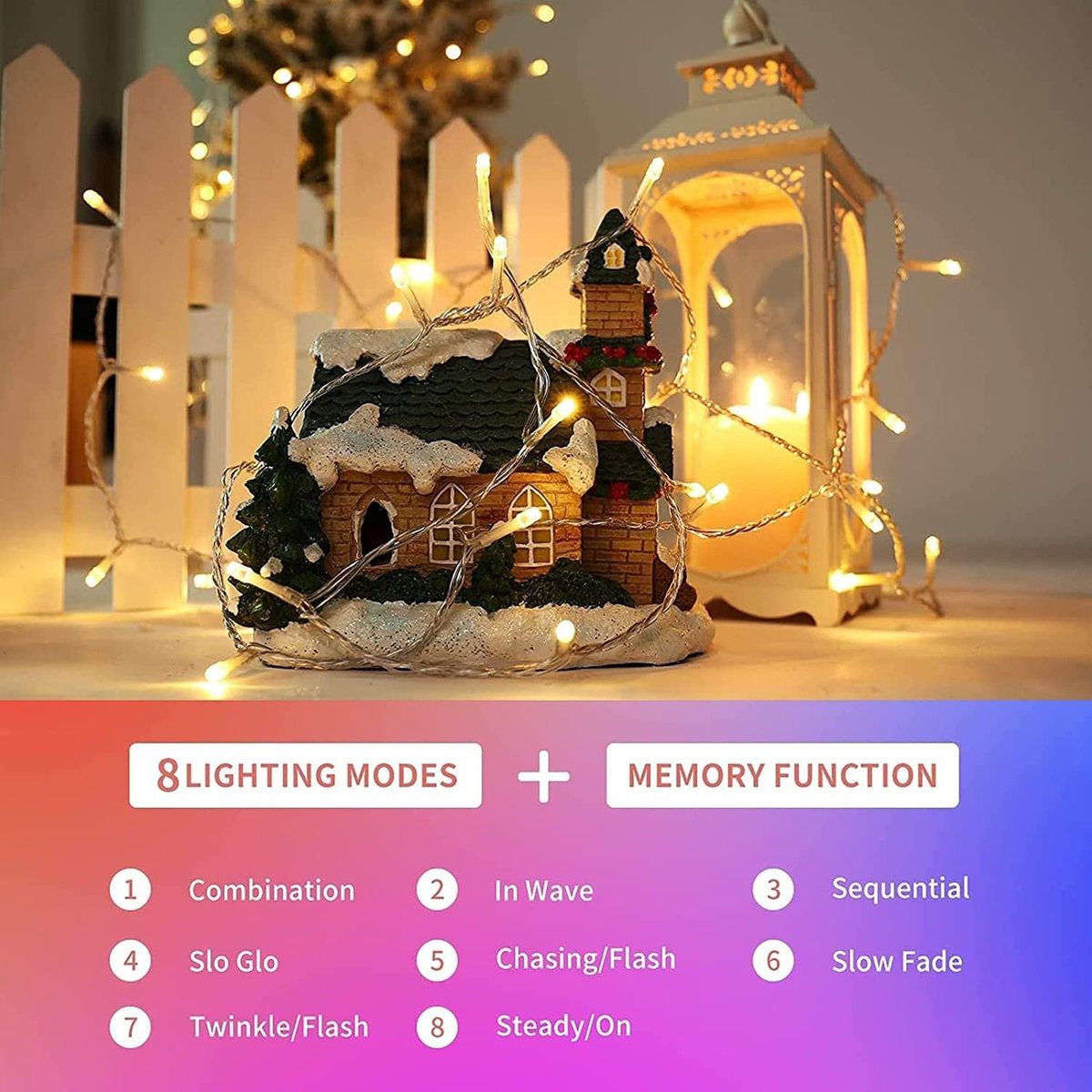 Sfeervolle Kerstdecoratie met 20 m 200 LED Warm Witte Fairy Lights - Waterdichte Verlichting voor Binnen, Buiten, Feestjes en Bruiloften