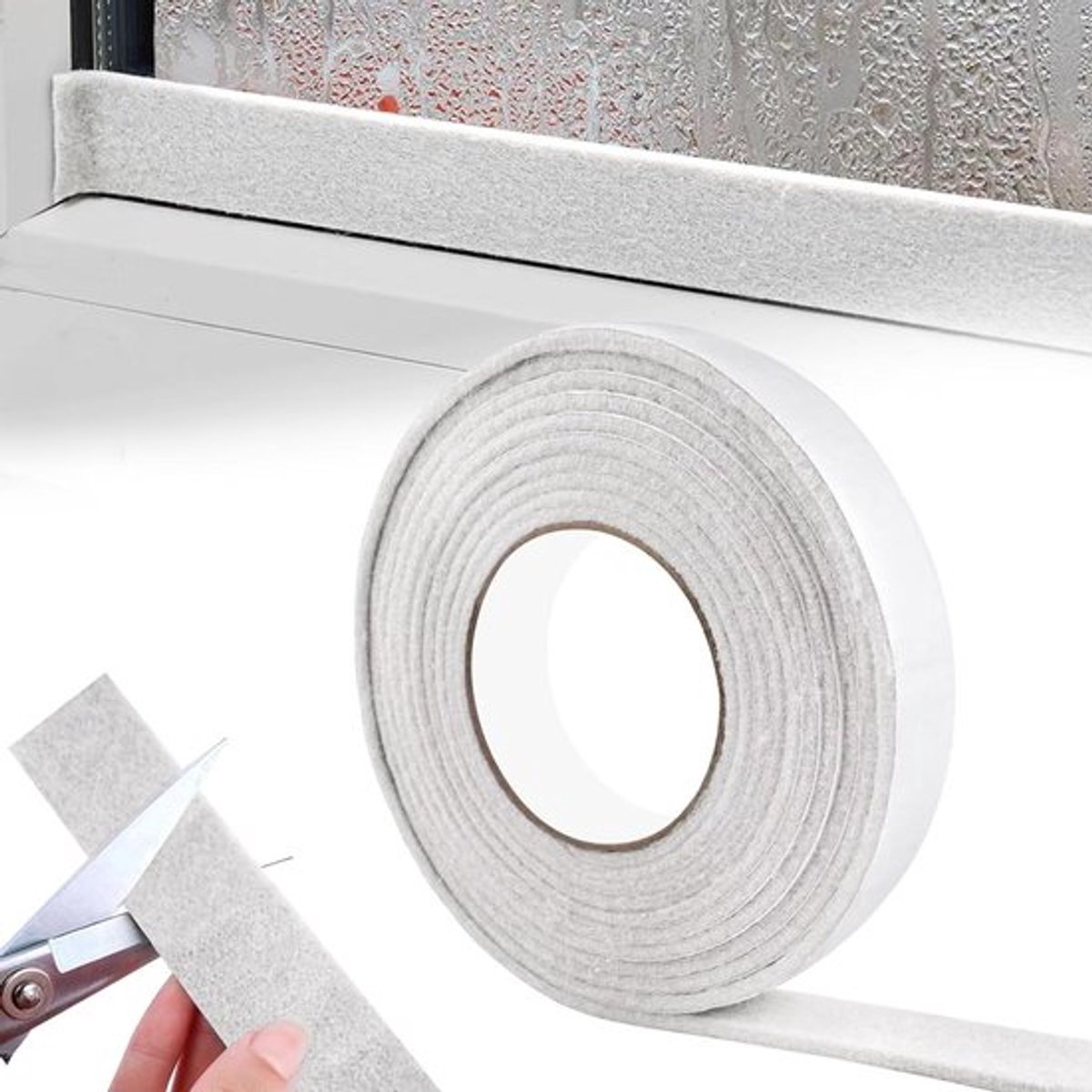 Anti-Condensatie Viltstrip voor Ramen - Waterabsorberende Druppelstrips - Zelfklevend - Venster Condensatieabsorber - Beige 3 cm x 4 m