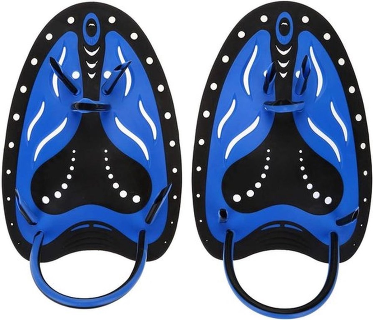Zwemhandpeddels voor Professionele Duiktraining - Verstelbaar en Comfortabel - Blauw met Handschoenen