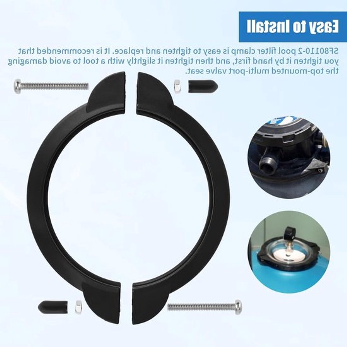 Pool Klemring Vervanging met Schroeven voor Intex Zandfilterpomp, Geschikt voor 30 & 35 cm, Onderdeel voor Zwembadfilter, Duurzaam en Betrouwbaar