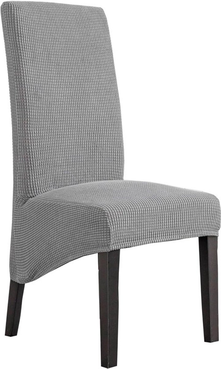 Elastische Stoelhoes voor Grote Eetkamerstoelen, Wasbaar en Rekbaar, Bescherming en Stijl voor XL Stoelen (Grijs)