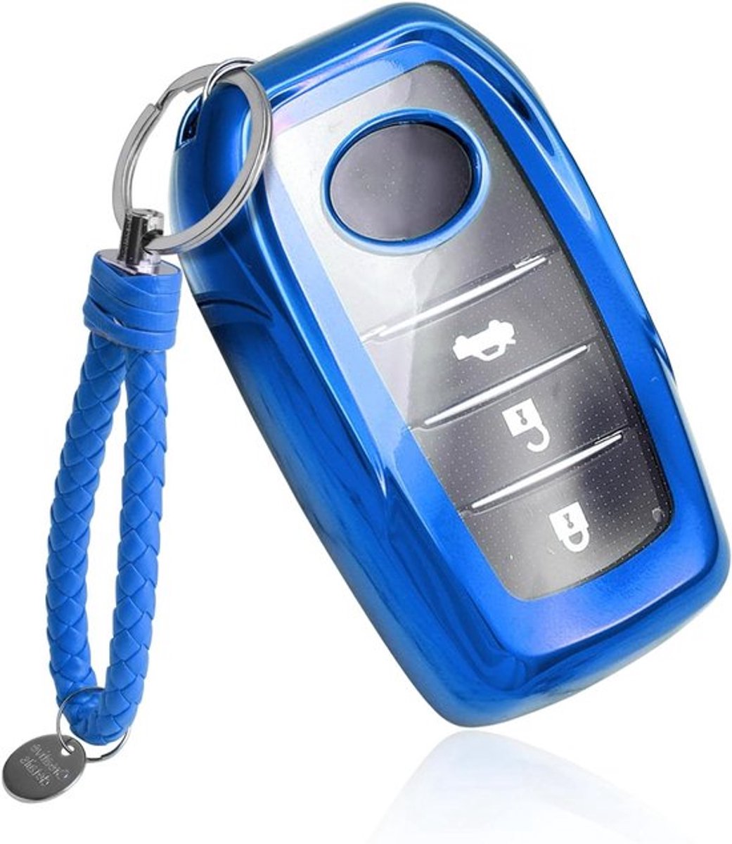 Compatibele Sleutelhoes voor Toyota C-HR 2024 en Yaris Cross 2020-2024, TPU Silica Gel, Bescherming, Sleutelhanger Accessoires, Blauw