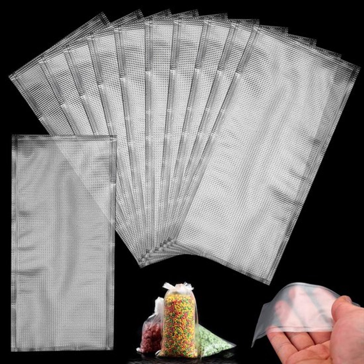 In water oplosbare PVA-zakken voor visvoer, 200 stuks, ideaal voor nesten - 7 x 14 cm.