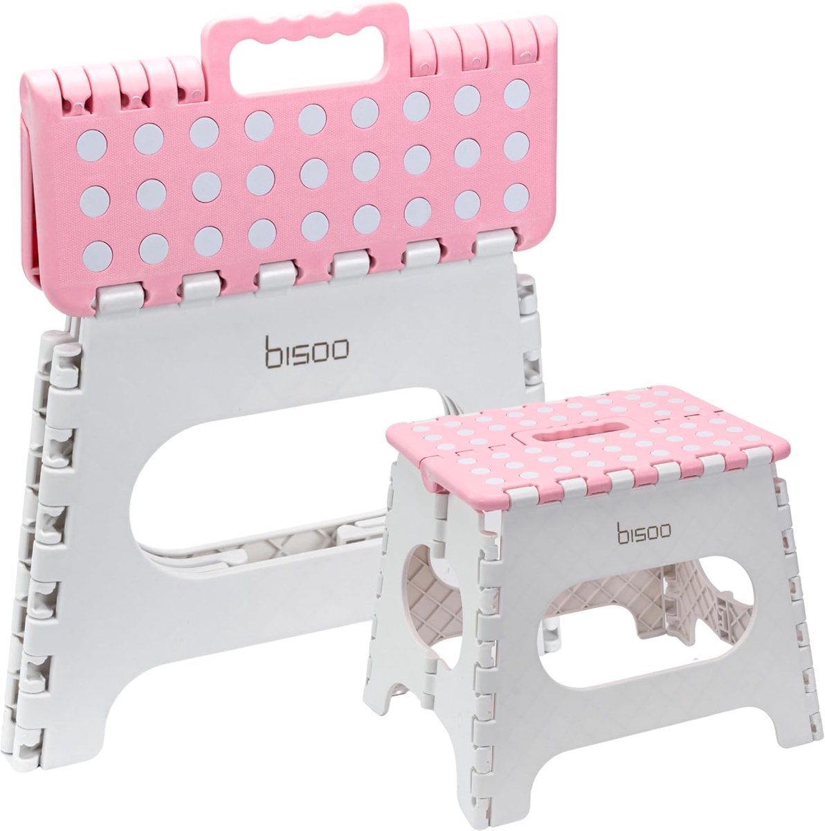 SnelShoppen - Opstapje voor Kinderen Roze 27cm - Opvouwbare Antislip Opstapkruk - Lichtgewicht Peuters Krukje voor Badkamer en Zindelijkheidstraining