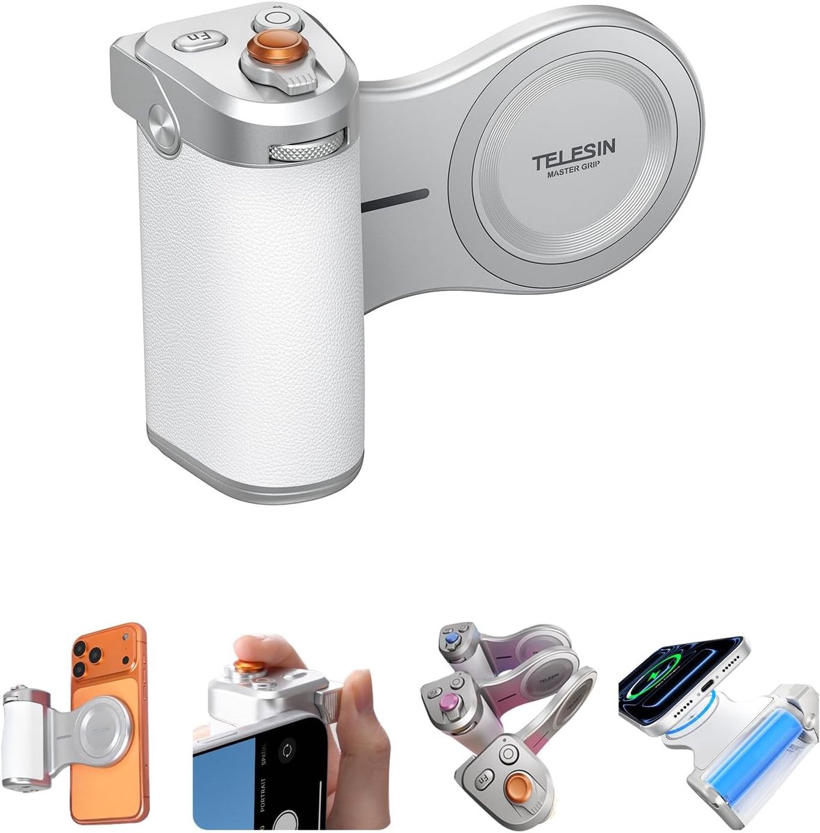 Magnetische Camera Handgreep voor Smartphone, Pro Shot Imaging Grip met 3200mAh Batterij, Draadloos Opladen en DSLR-Stijl Telefoonhouder voor iPhone en Android