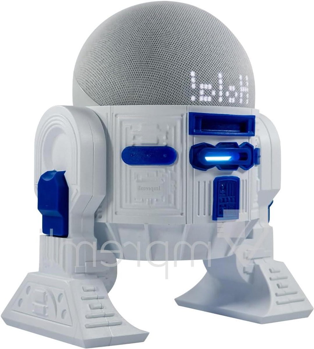 Luidspreker Standaard - Apparaat Houder - Muziek Luisteren - Uniek Android Design - 20 cm Hoog - Wit Blauw