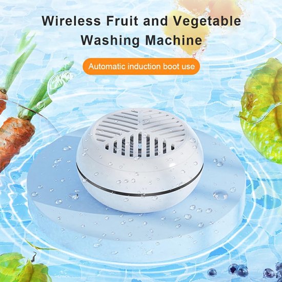 Elektrische Fruit Groente Wasmachine Draagbare Oplaadbare Voedsel Schoonmaken Tool voor Thuis Keuken Cafe Reizen - wit — afbeelding 4