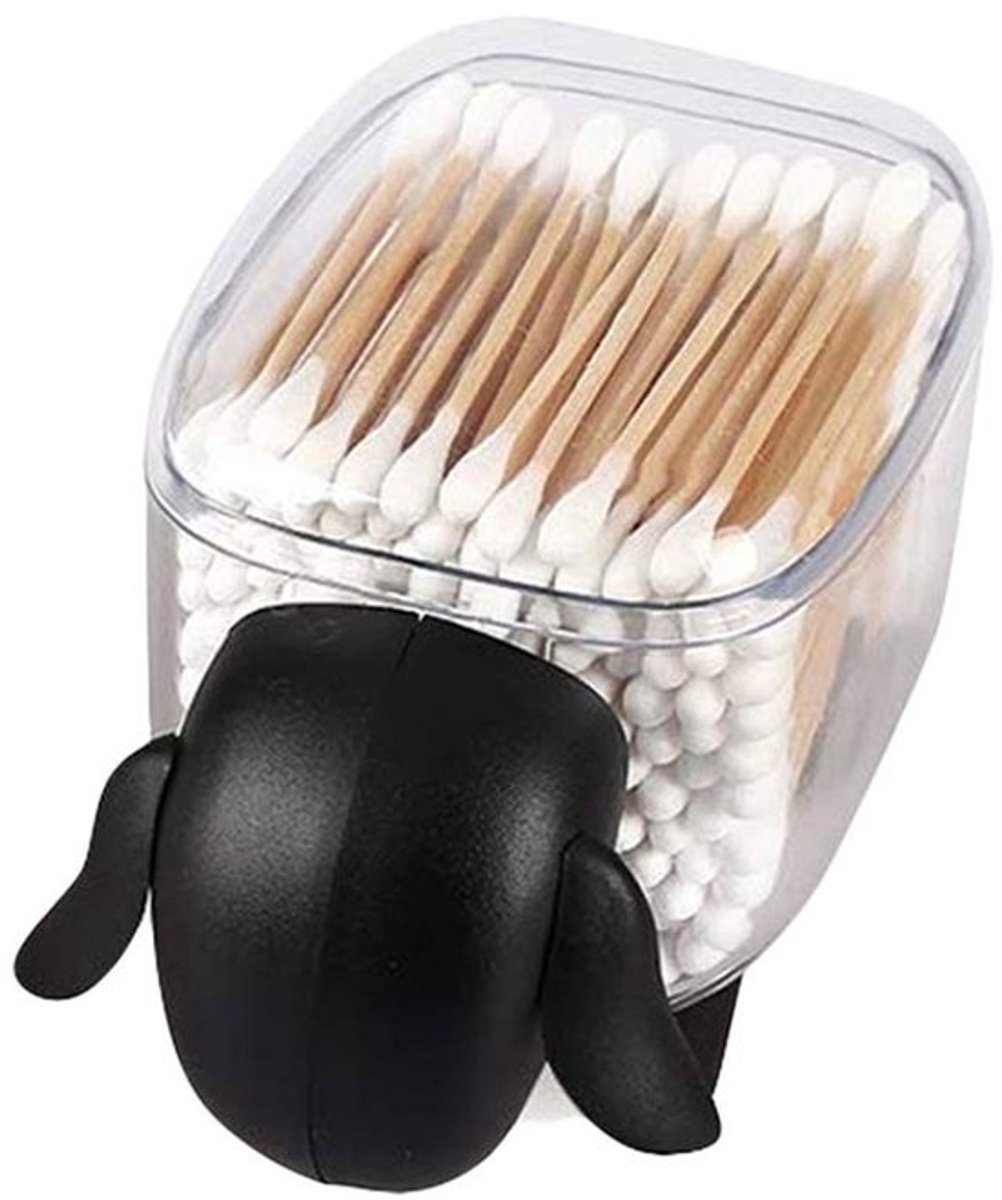 Make-up Organizer Draaibaar - Wattenschijfjeshouder - Wattenstaafjeshouder - Transparant - Schattige Schapen Vorm - Duurzaam Materiaal