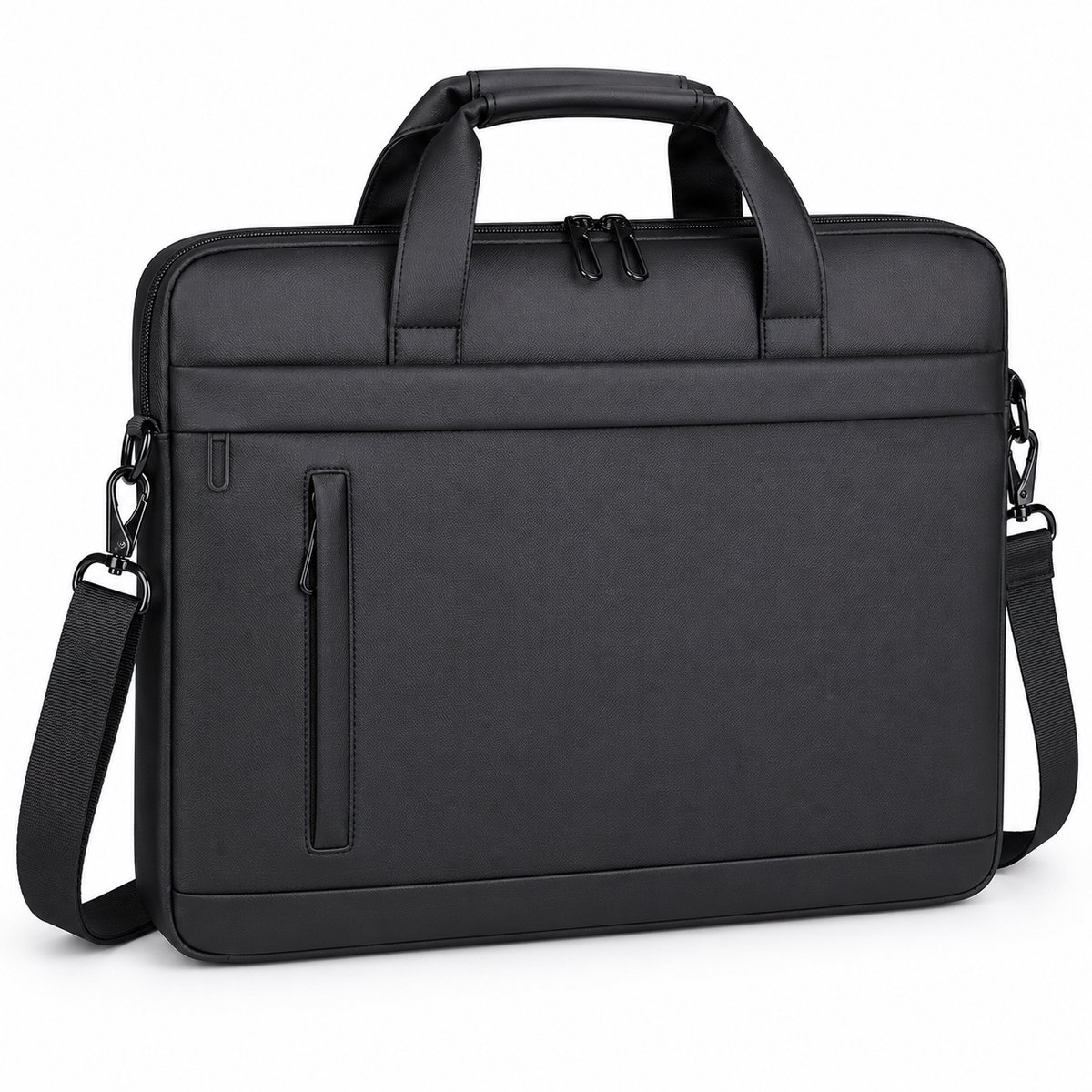 VHV - Laptoptas 15,6 Inch - Slanke Schoudertas met Afneembare Riem en Opbergvakken - Voor Werk, Kantoor en Reizen - Zwart