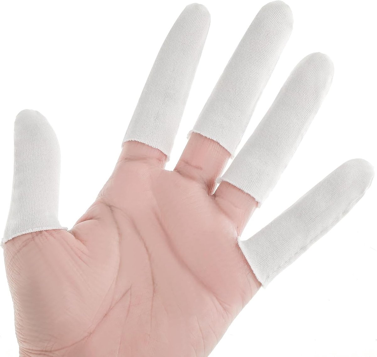 100 Stuks Katoenen Vingerbeschermers - Herbruikbare, Absorberende en Comfortabele Vingerkappen voor Bescherming en Zweten