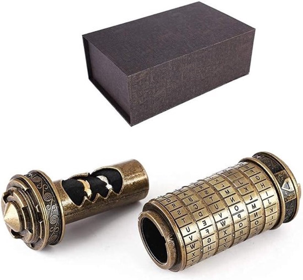 Puzzelvormige Cryptex Letter en Code Ring Houder voor Verjaardags- en Valentijnsdagcadeau, Uniek en Creatief Geschenk