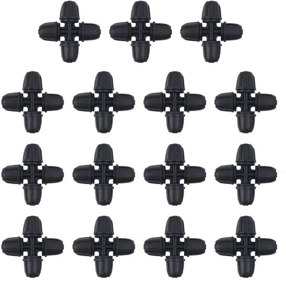Irrigatieconnectoren 15 Stuks - 4-Weg Slangvergrendeling - 4/7 mm Slangaansluiting - Hoogwaardige Weerhaakaansluitingen - Lekpreventie - Veiligheidswaarschuwing - Slangconnector