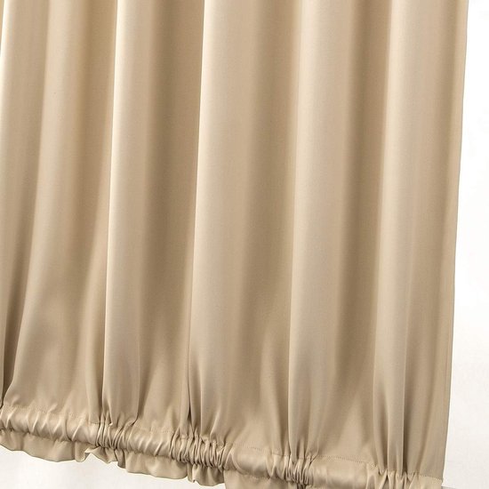 Thermisch geïsoleerde verduisteringsgordijnen voor Franse deuren, lichtdoorlatende panelen, beige, 137 cm x 1 paneel — afbeelding 2